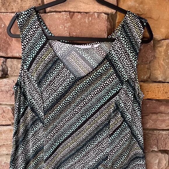 Susan Graver Petite XLP Liquid Knit Sleeveless Maxi Dress Snap Detail Multicolor - Picture 6 of 13